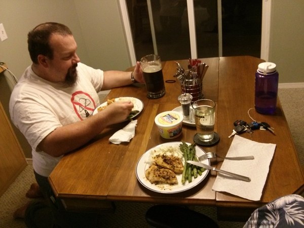 First dinner cooked and eaten in the House
